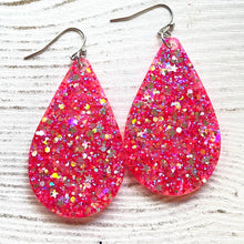 Load image into Gallery viewer, Randans Frameless Dangle Teardrops- pink, red
