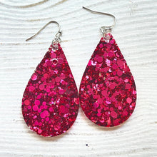 Load image into Gallery viewer, Randans Frameless Dangle Teardrops- pink, red
