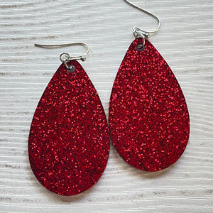 Randans Frameless Dangle Teardrops- pink, red