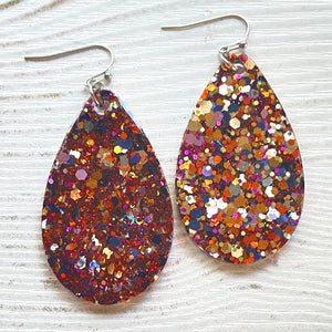 Randans Frameless Dangle Teardrops- orange, yellow