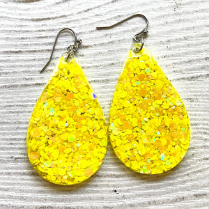 Randans Frameless Dangle Teardrops- orange, yellow