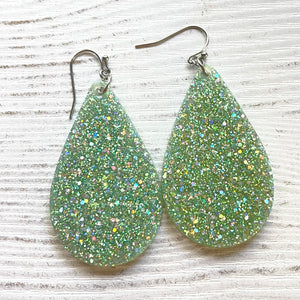 Randans Frameless Dangle Teardrops- green