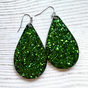 Randans Frameless Dangle Teardrops- green