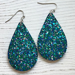 Randans Frameless Dangle Teardrops- green