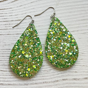 Randans Frameless Dangle Teardrops- green