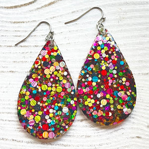 Randans Frameless Dangle Teardrops- dots and mixes