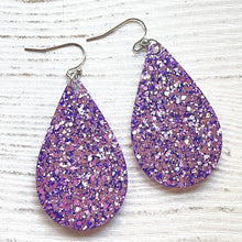 Load image into Gallery viewer, Randans Frameless Dangle Teardrops- purple
