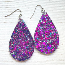 Load image into Gallery viewer, Randans Frameless Dangle Teardrops- purple
