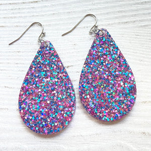 Randans Frameless Dangle Teardrops- purple