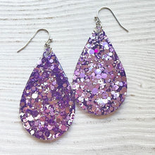 Load image into Gallery viewer, Randans Frameless Dangle Teardrops- purple
