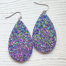 Load image into Gallery viewer, Randans Frameless Dangle Teardrops- purple
