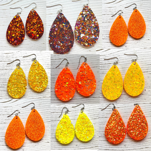 Randans Frameless Dangle Teardrops- orange, yellow